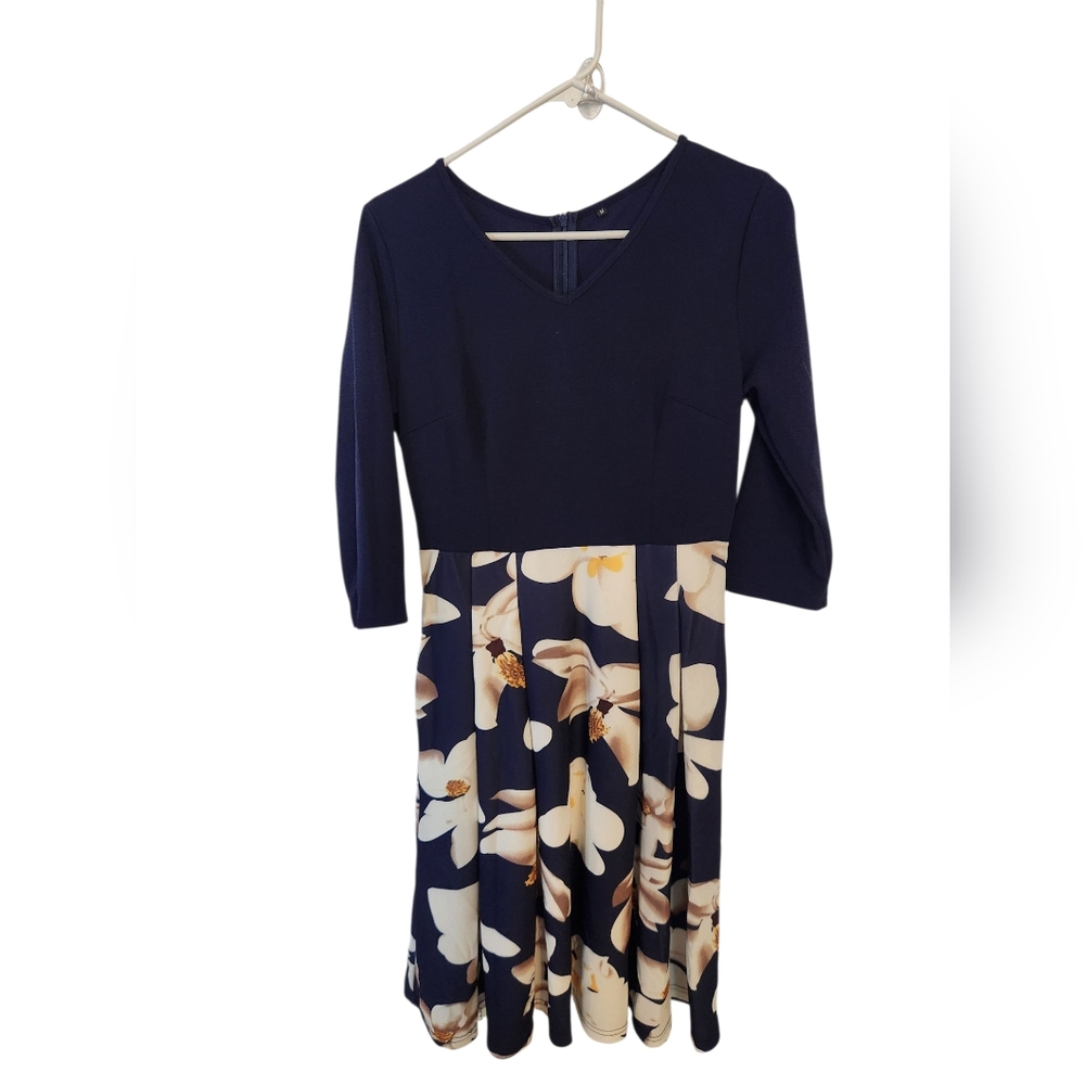 Navy/Floral Womens Dress